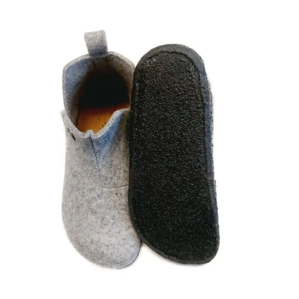 Birkenstock Andermatt Kids Slipper Bootie Size L1 EU 32 Wool Light Gray Narrow